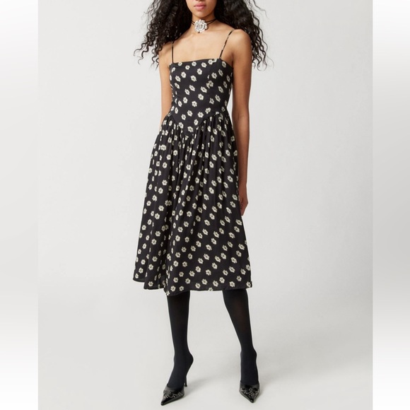 UO Sylvia Floral Print Prairie Midi Dress - Picture 1 of 5